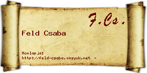 Feld Csaba névjegykártya